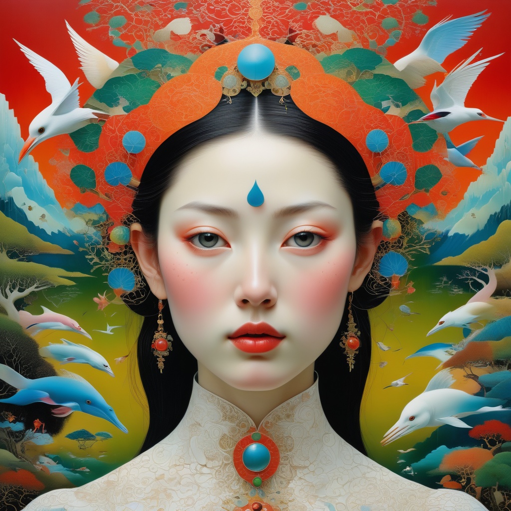 1 girl's face is Caucasian,  photography in the style of detailed hyperrealism ,  creature on Tensor.Art