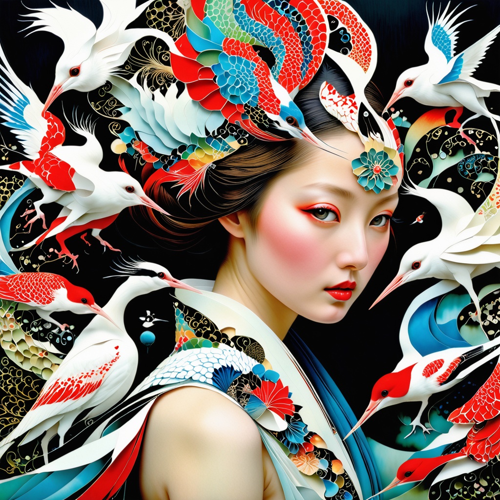 1 girl's face is Caucasian,  photography in the style of detailed hyperrealism ,  creature on Tensor.Art