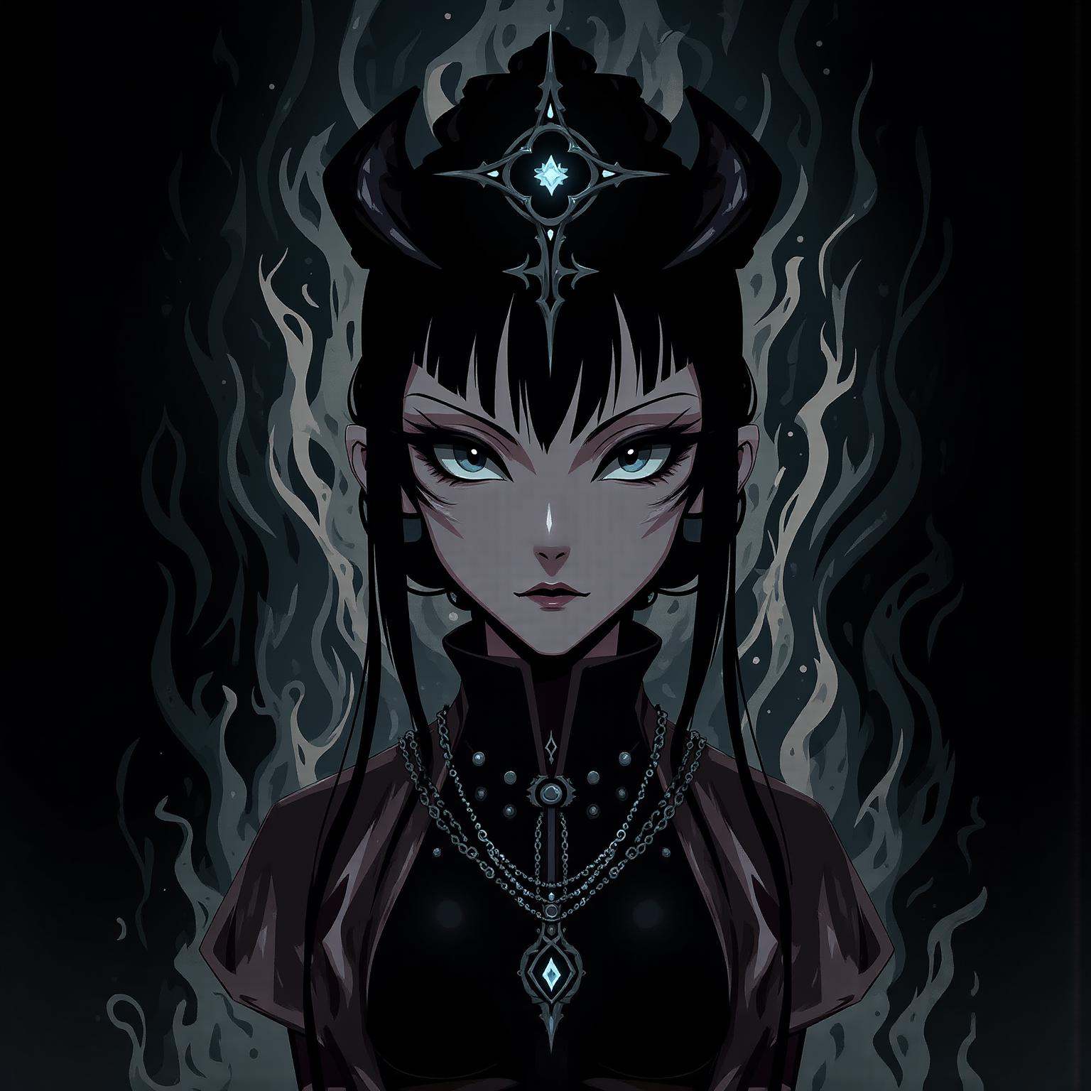 sfw,digital illustration, 2d, dark, hallow eyes,  female the wire, , holy avenger
