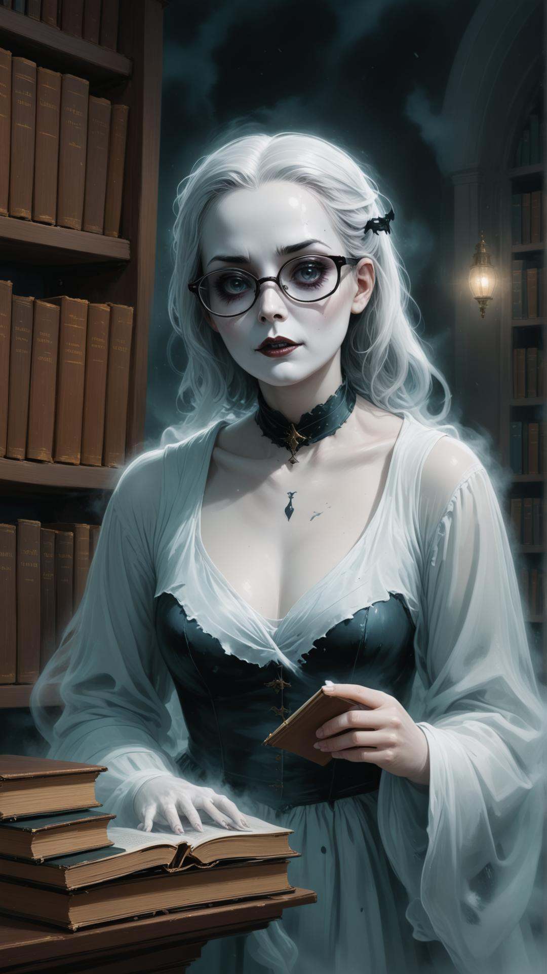 Ghostly librarian on Tensor.Art