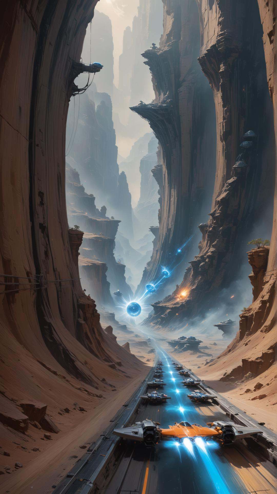 a sonic-speed space race inside a radiation-soaked canyon on Tensor.Art