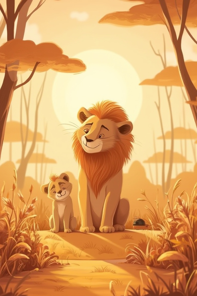 A lion,  a savanna,  little lion on Tensor.Art