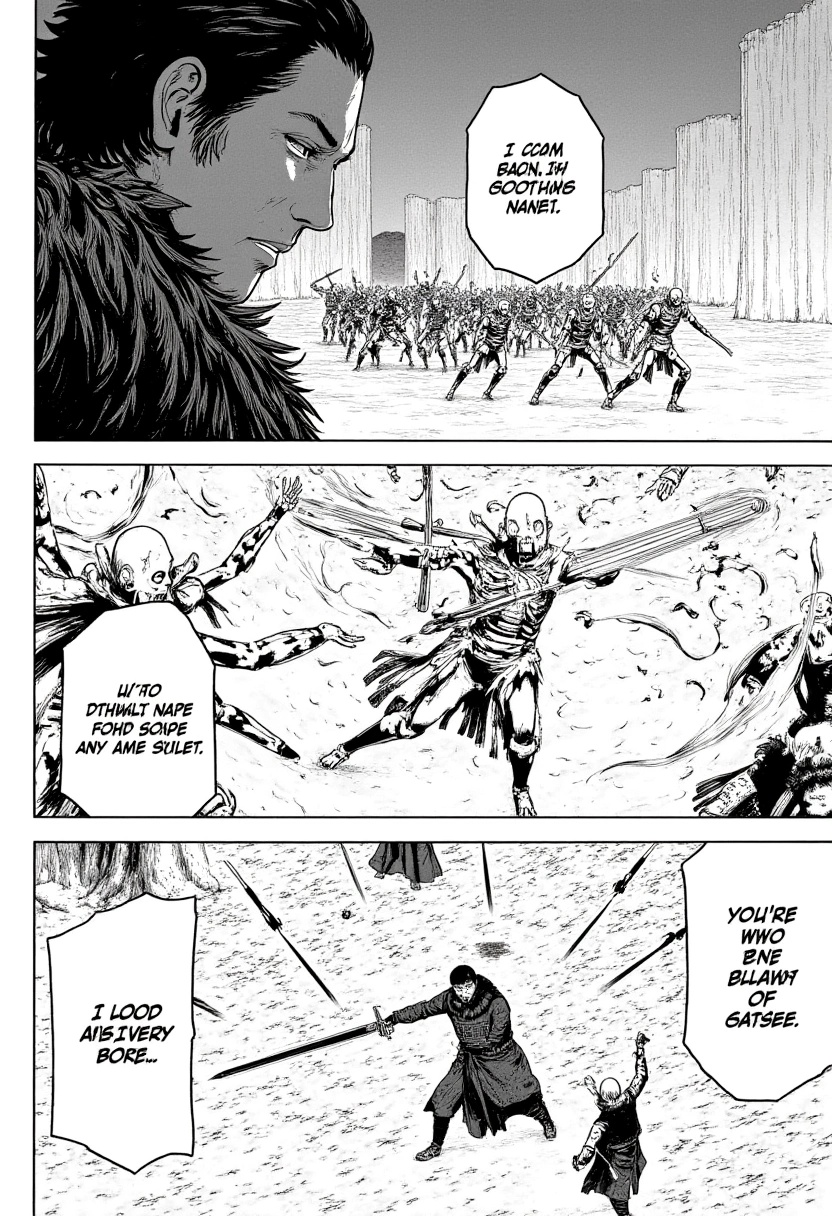 A black-and-white manga scene inspired by Game of Thrones (Battle of Winterfell)A dramatic,  dark,  and chaotic scene from...