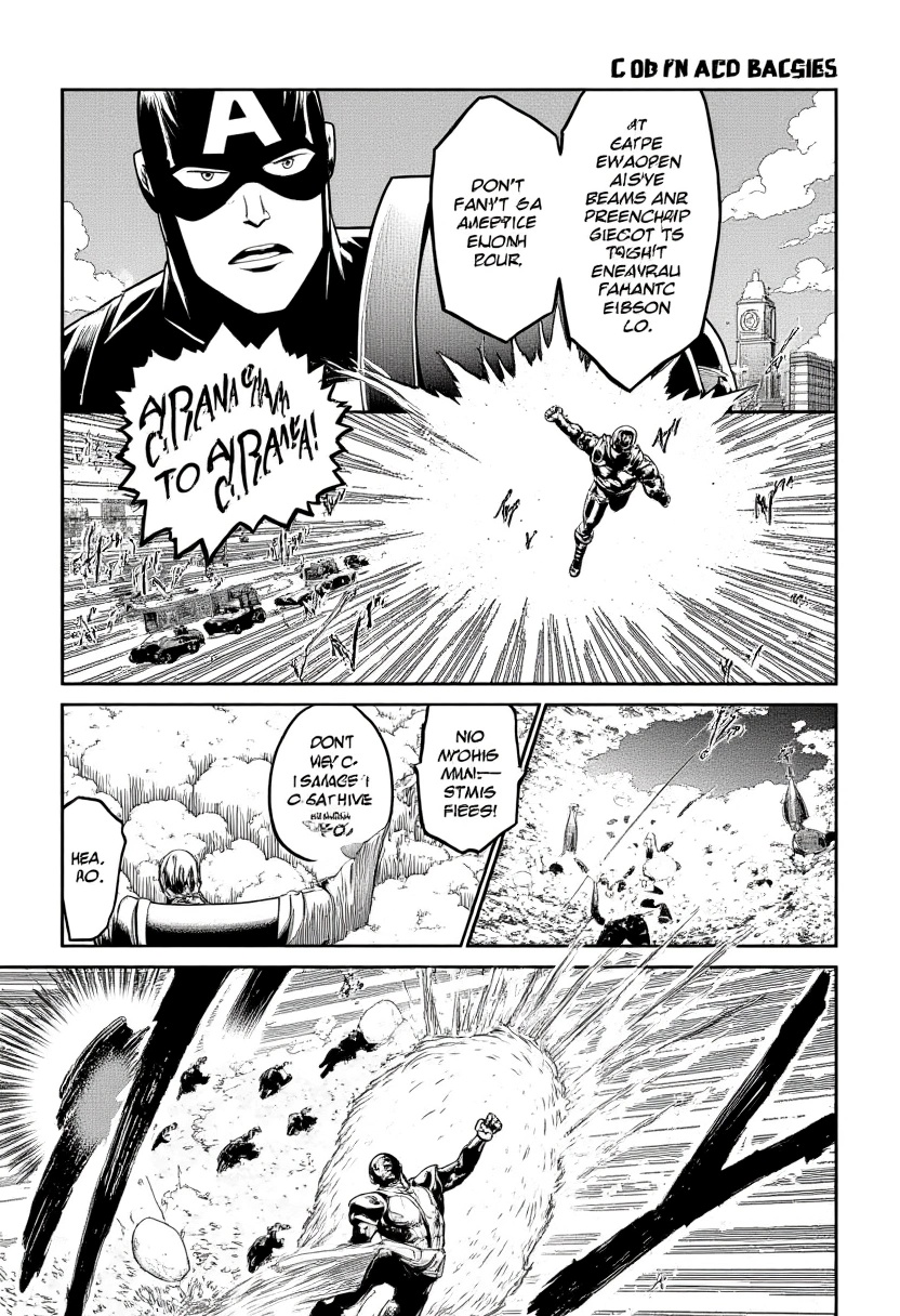 A black-and-white manga scene inspired by The Avengers (Battle of New York)A high-energy action scene from The Avengers,...