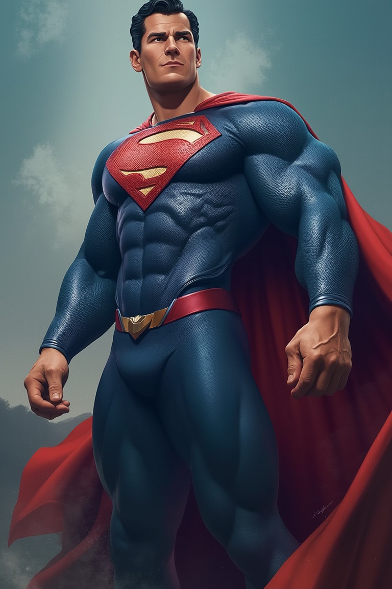 Amazing man,  muscle,  Superman outfit on Tensor.Art