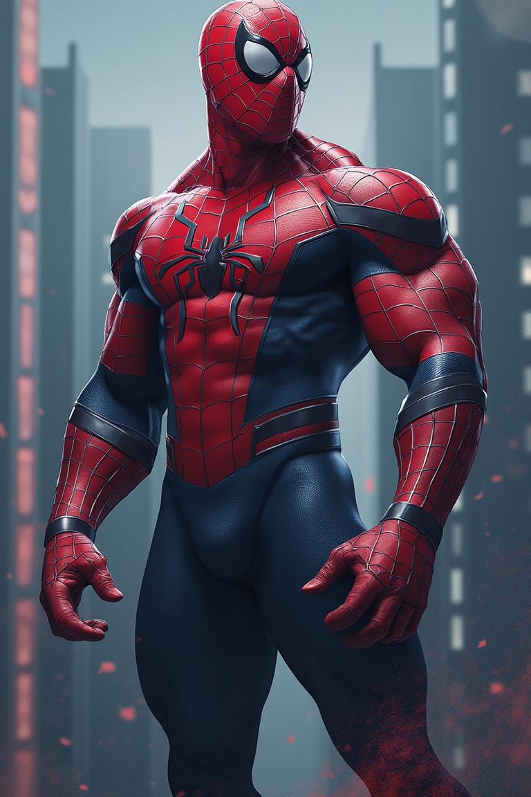 Amazing man,  muscle,  Spiderman costume on Tensor.Art