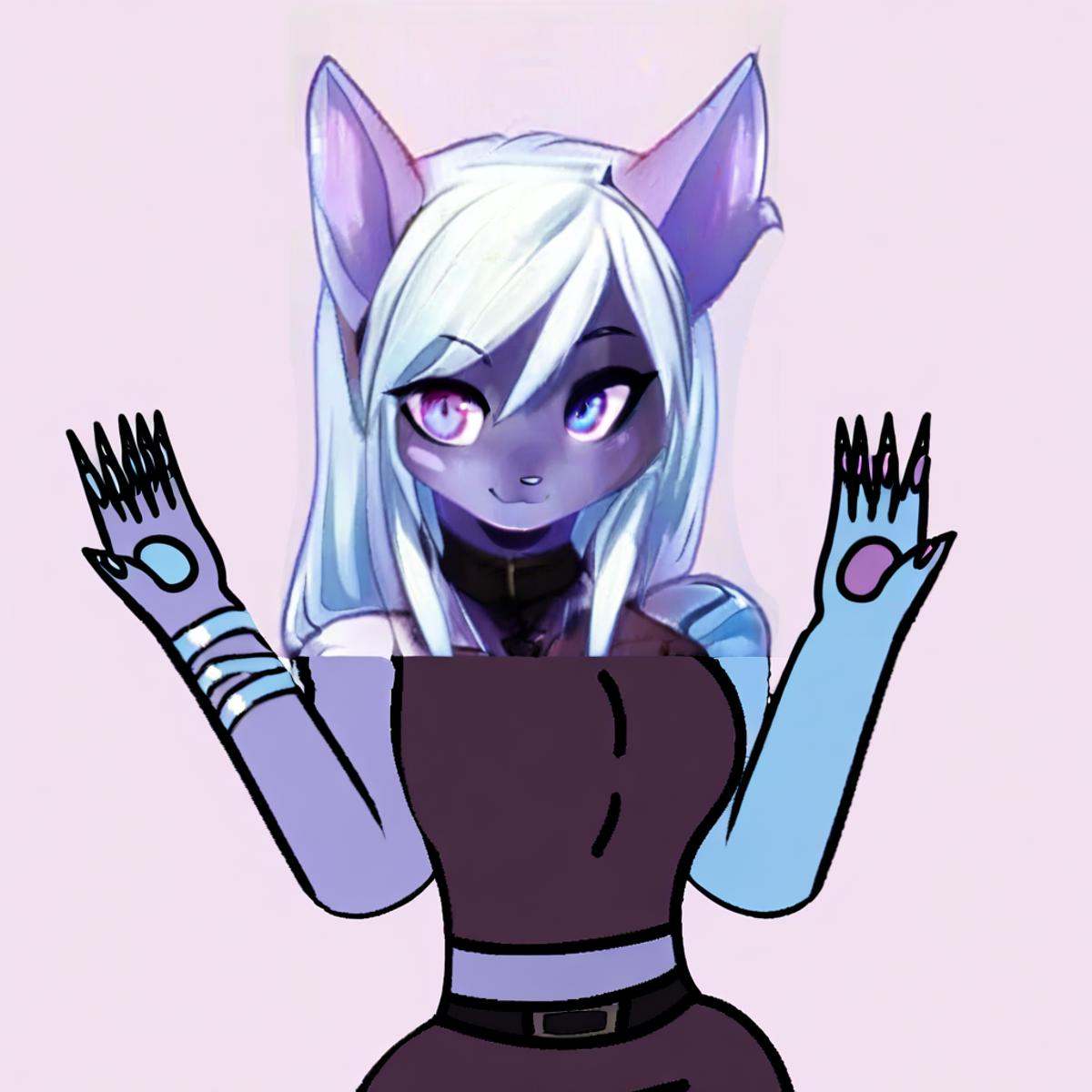 Topwear,  breasts,  Purple pawpads on Tensor.Art