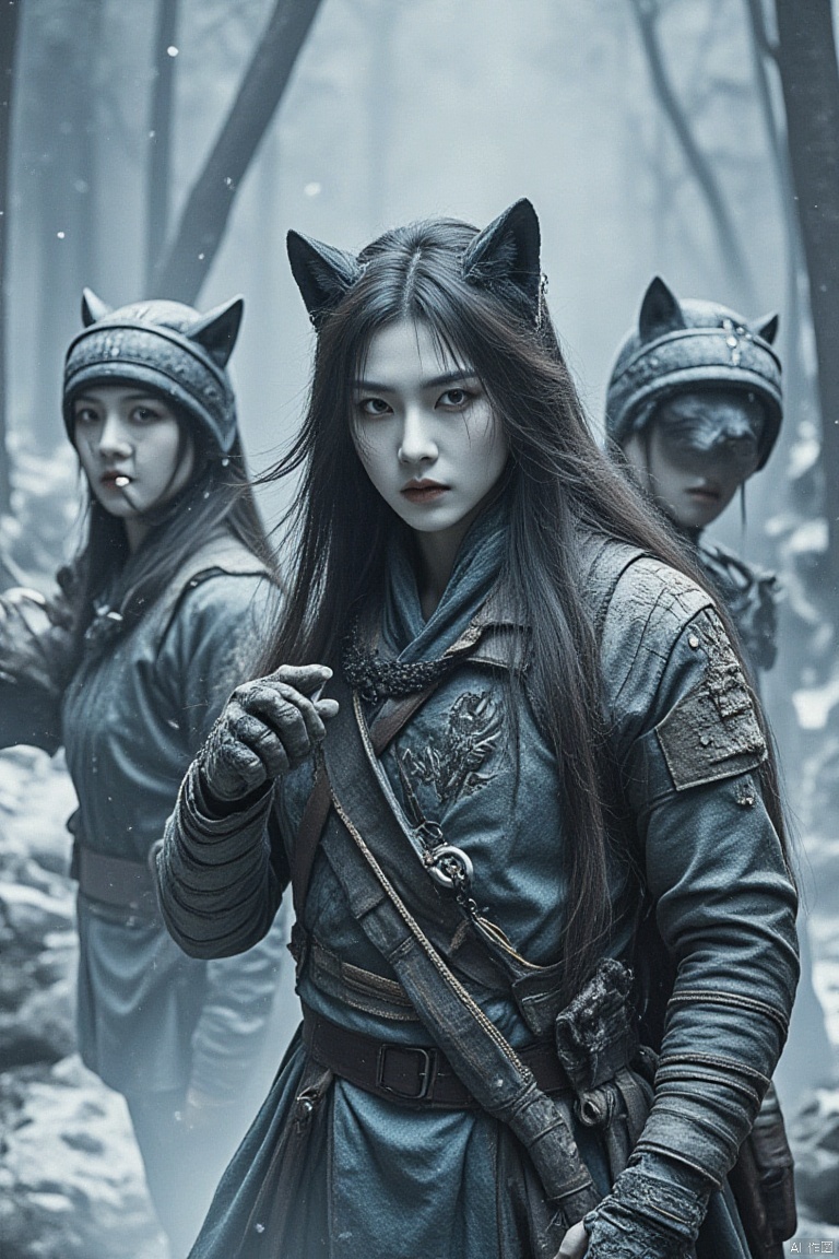 Full body portrait, Chinese sexy beauty, snow-white skin, realistic portrait,
Special Forces, half man, half animal, half wolf. A team of four wolves. Elite equipment. Wearing combat helmets. Wolf pack. There are many wolves.