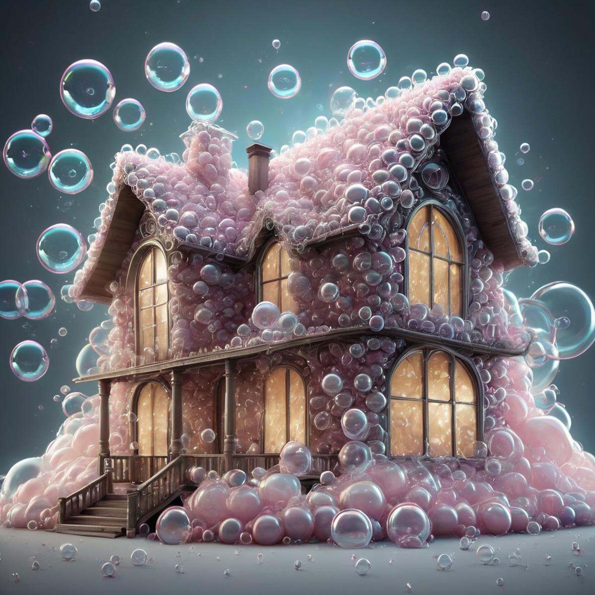 photo a house made of bubbles,  wow_bbls on Tensor.Art