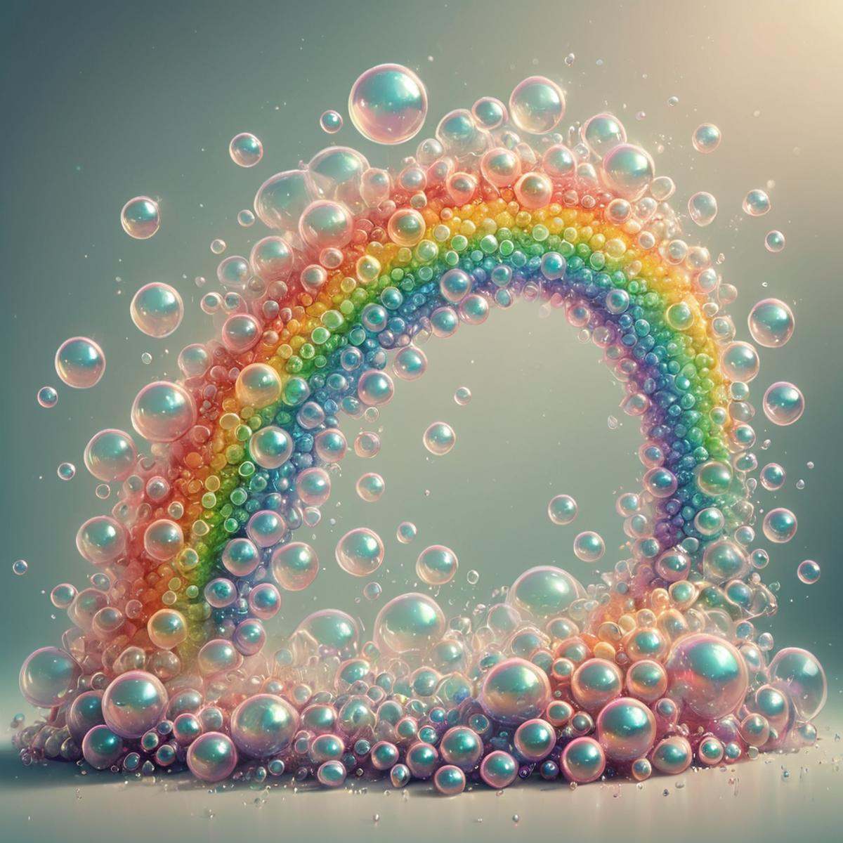 photo a rainbow made of bubbles,  wow_bbls on Tensor.Art