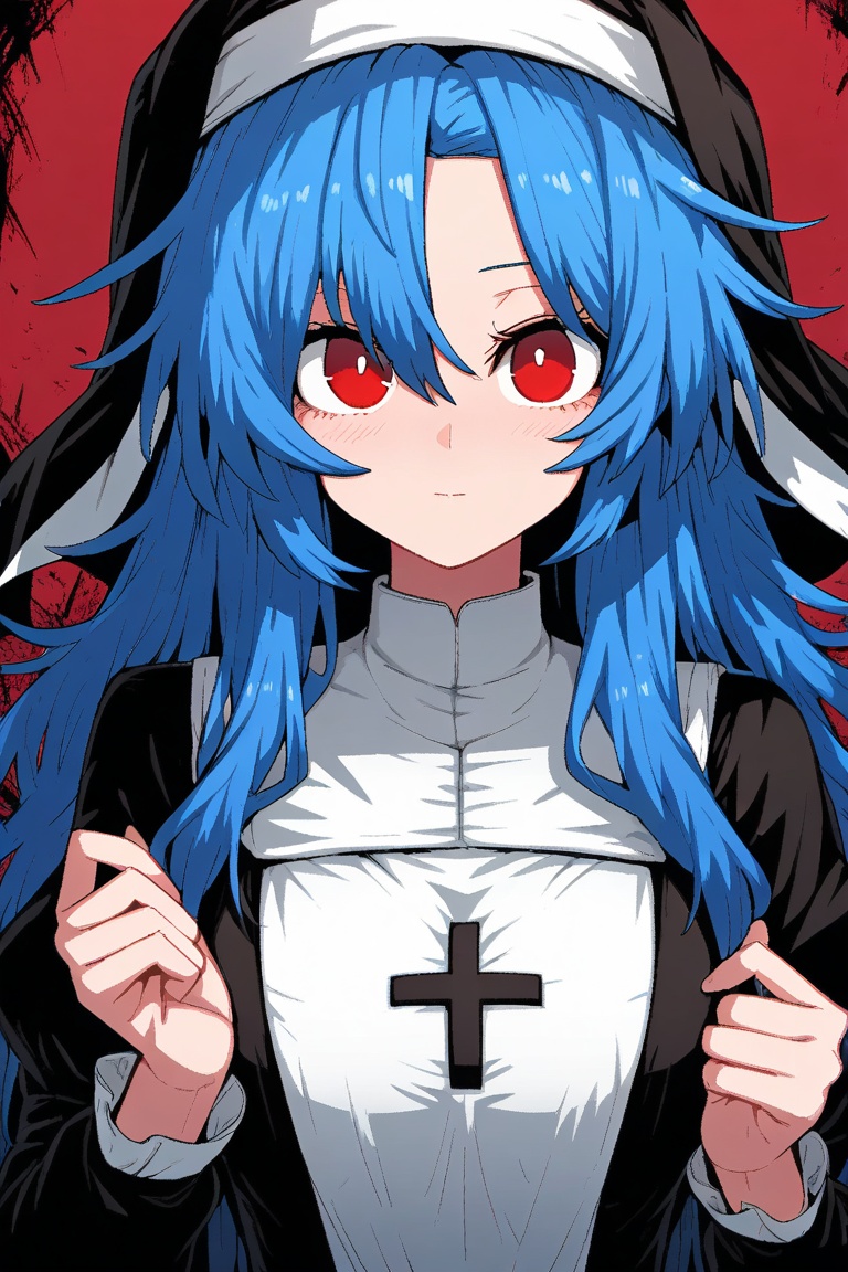1girl,  solo,  blue hair on Tensor.Art