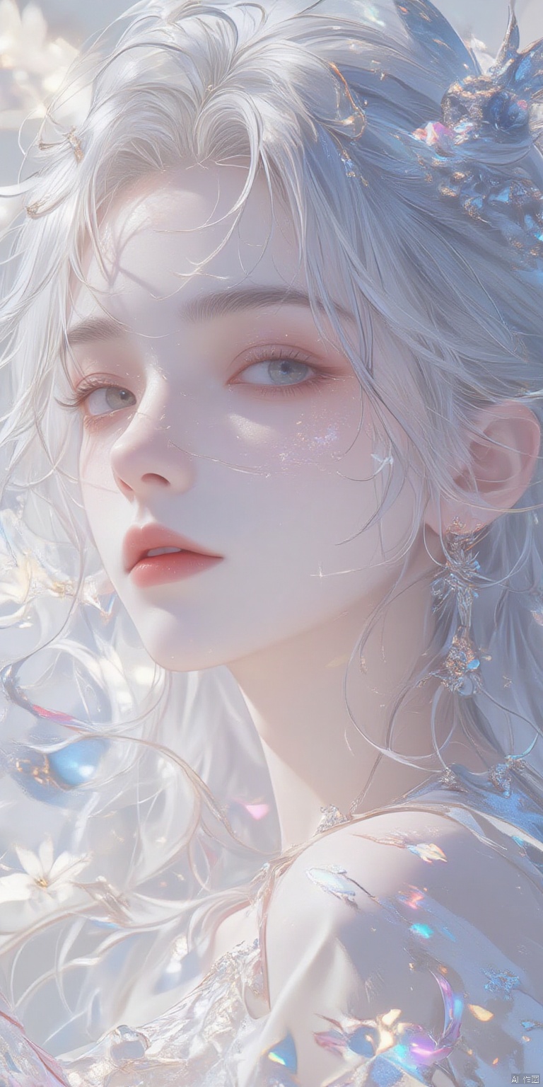 ,SJSC
A stunning 8K fractal artwork! On a crisp white background, a majestic young woman's face is delicately rendered in intricate lines and swirling patterns. Her features are exquisitely detailed, with shimmering bright colors that seem to dance across her skin. Soft, feathery strands of hair frame her gentle expression, evoking a sense of ethereal romance. The overall effect is breathtakingly beautiful, a true masterpiece of digital artistry.,wanghong