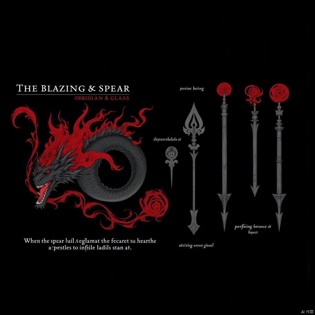 a detailed detailed illustration of a dragon is displayed on a black background. The dragon's wings are adorned with a vib...