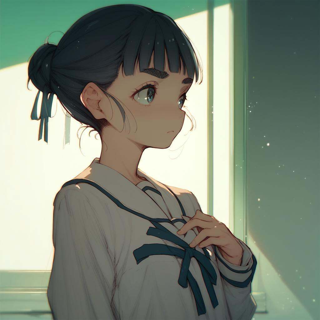Basori,  1girl,  black hair on Tensor.Art