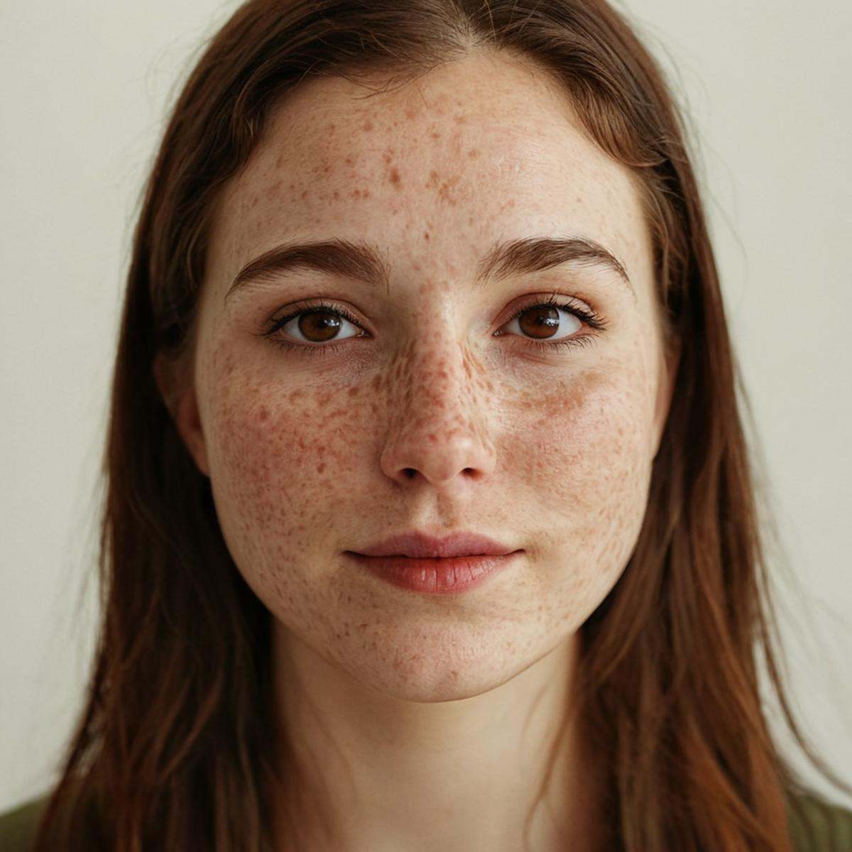 cinematic film still of perfection style detailed A cinematic skin texture style still image of a woman with acne on her f...