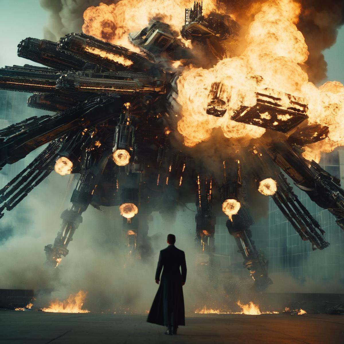 cinematic film still of machine,  giant,  smoke on Tensor.Art