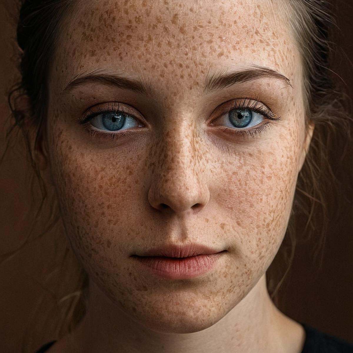 Hyperrealistic art of very detailed skin pore perfectionA cinematic skin texture style still image of a woman with a black...