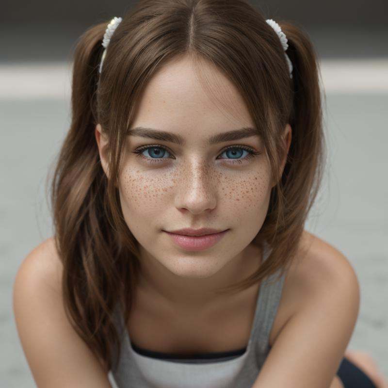 Hyperrealistic art of very sharpA cinematic skin texture style still image of a woman laying on the ground with her hair i...
