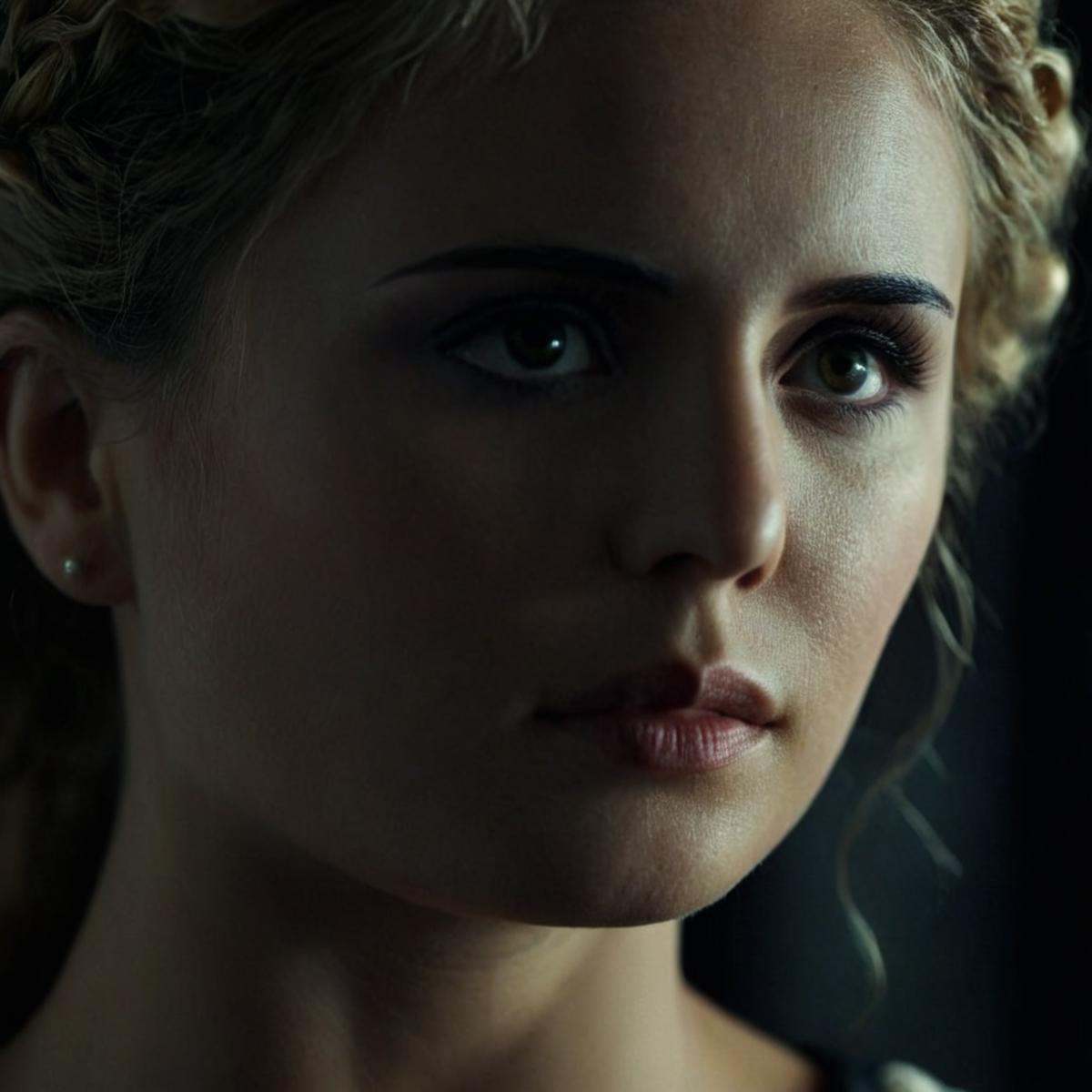 cinematic film still of 1 realism perfect Chiaroscuro Lighting Style Athena,  shallow depth of field,  vignette on Tensor.Art