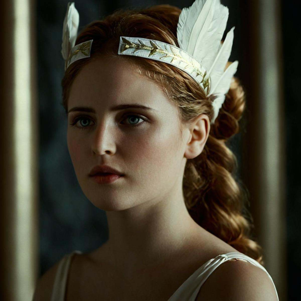 cinematic film still of 1 realism perfect Chiaroscuro Lighting Style In ancient mythical legendary world,  Aphrodite a pai...