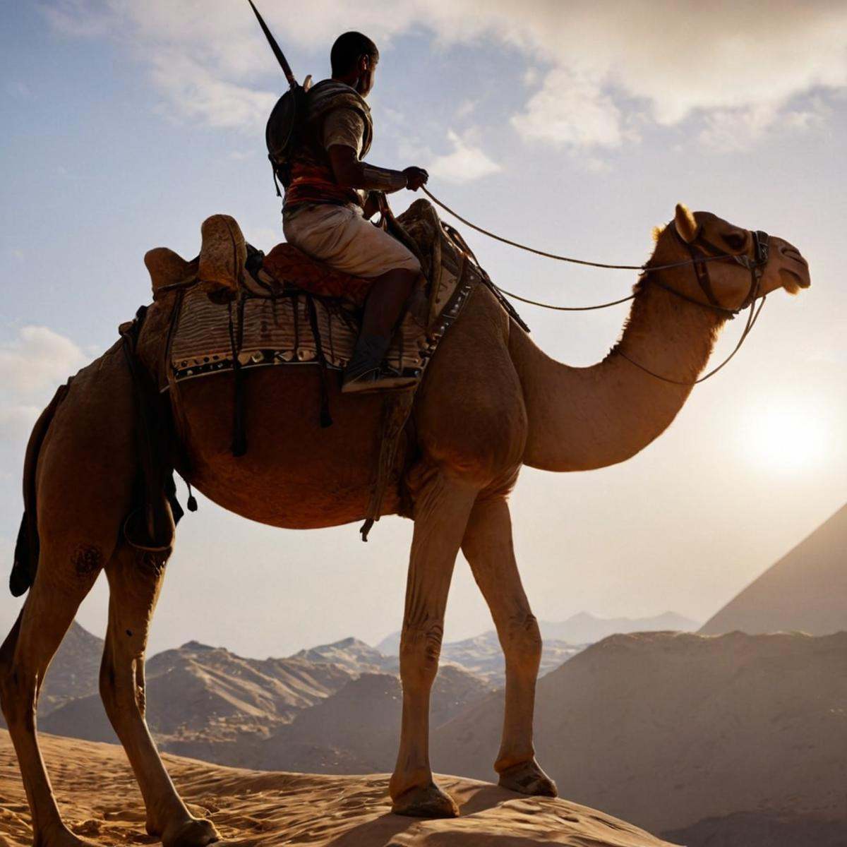 cinematic film still of 0 realism perfect Unreal Engine style Chiaroscuro Lighting Style Long time ago In ancient Egypt,...