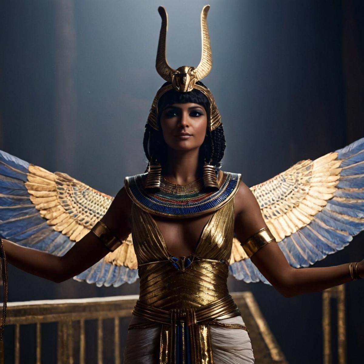 cinematic film still of 0 realism perfect Unreal Engine style Chiaroscuro Lighting Style Long time ago In ancient Egypt,...