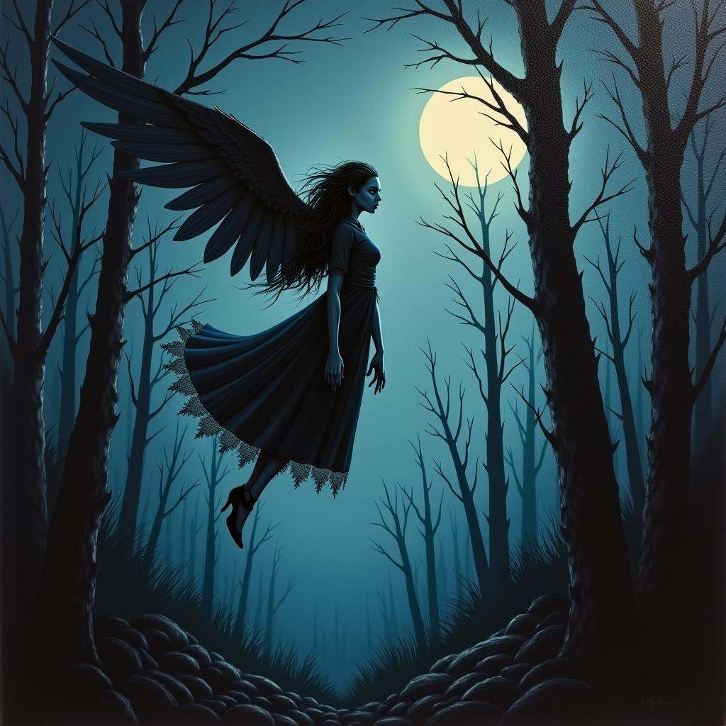 Gothic style,  In dark art movement style,  Macabre painting on Tensor.Art