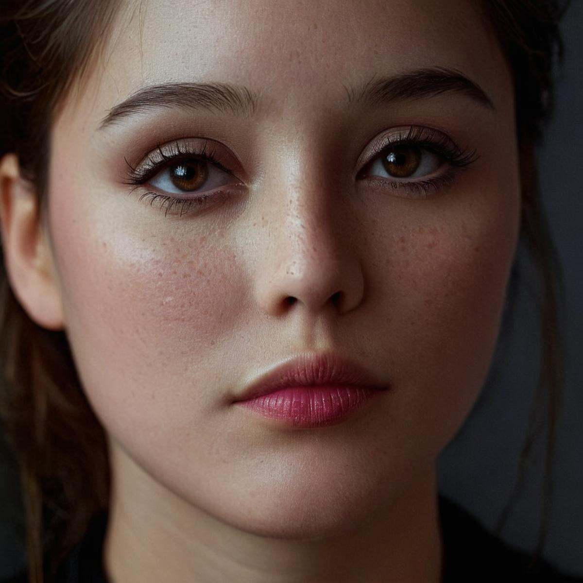 cinematic film still of 0 realism perfect Unreal Engine style Chiaroscuro Lighting Style duck face facial expression of a...