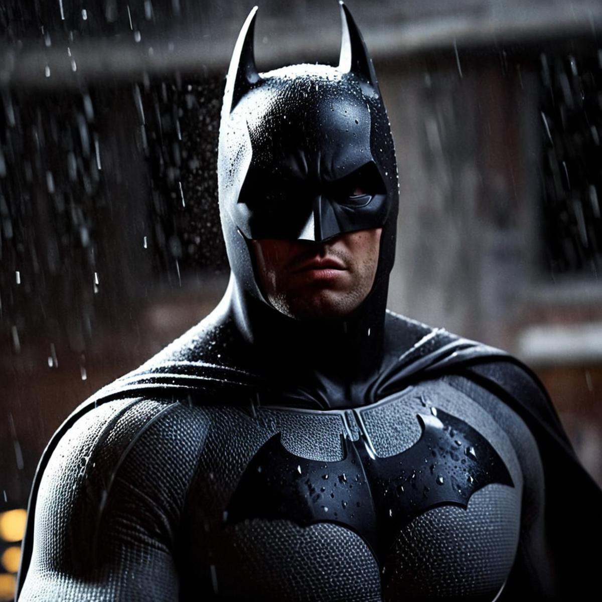 cinematic film still of 0 realism perfect Unreal Engine style Chiaroscuro Lighting Style angry facial expression of a batm...