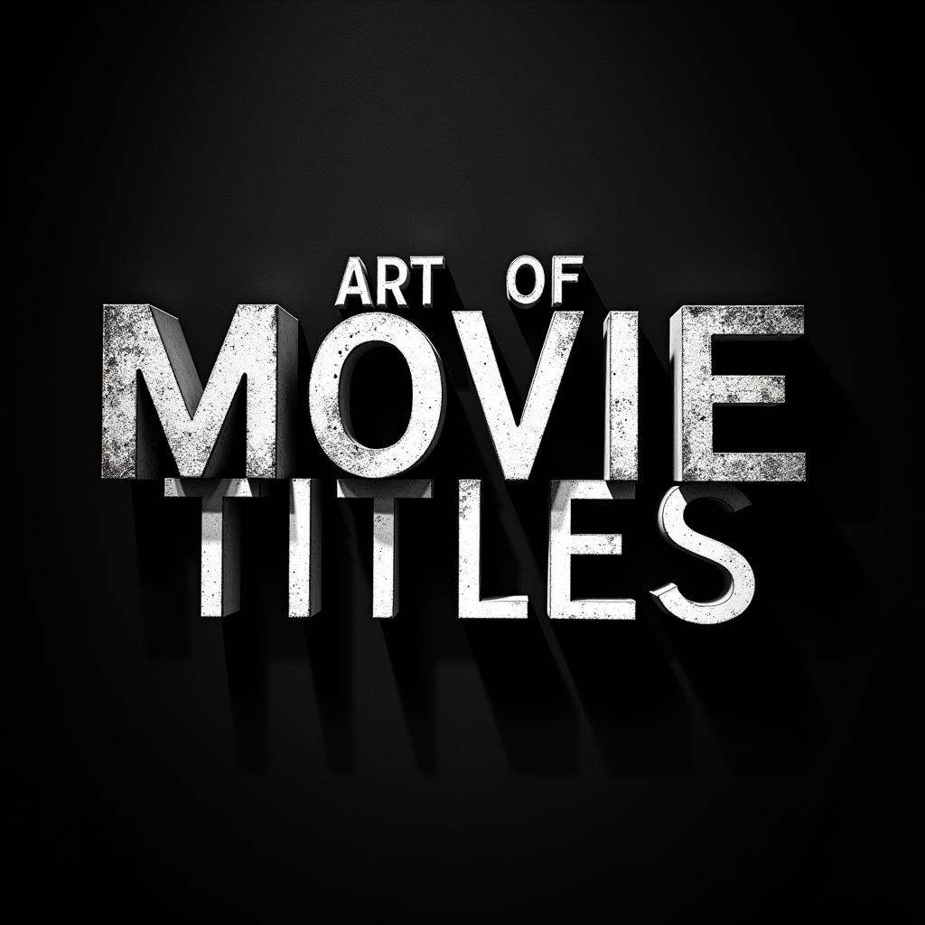 A perfect text title,  of an epic black and white photo of text says,  "art of movie titles" on Tensor.Art