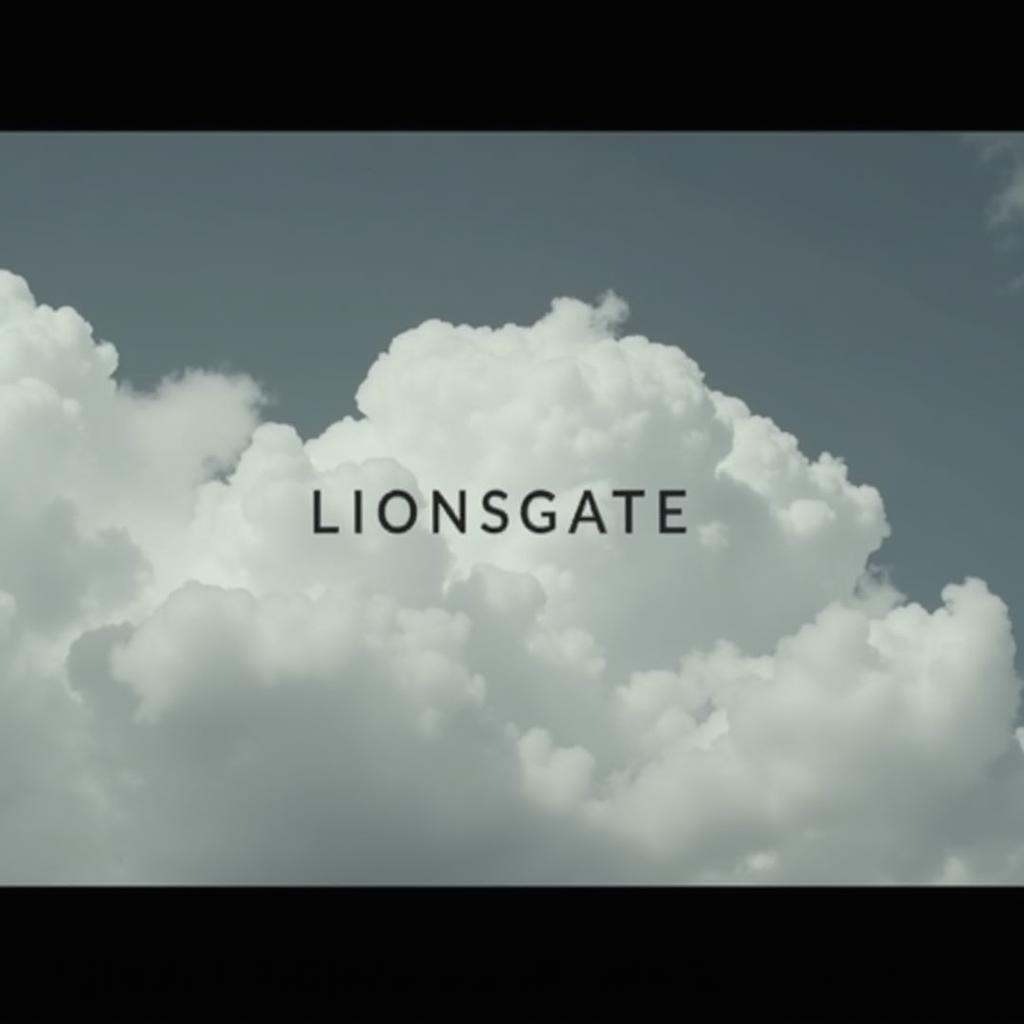 A perfect text title of a picture of a cloudy sky with the word lionsgate,  movie themed,  sharp on Tensor.Art