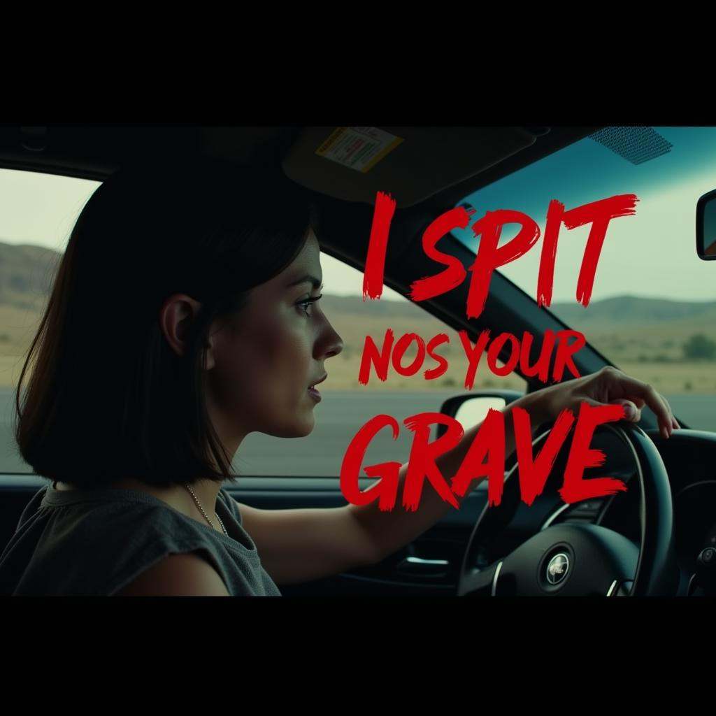 A perfect text title,  says,  "I spit on your grave" on Tensor.Art