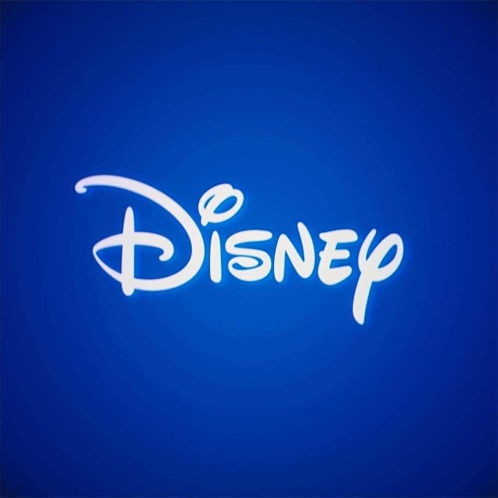 A perfect text title of a blue background with a disney picture logo,  movie themed,  sharp on Tensor.Art