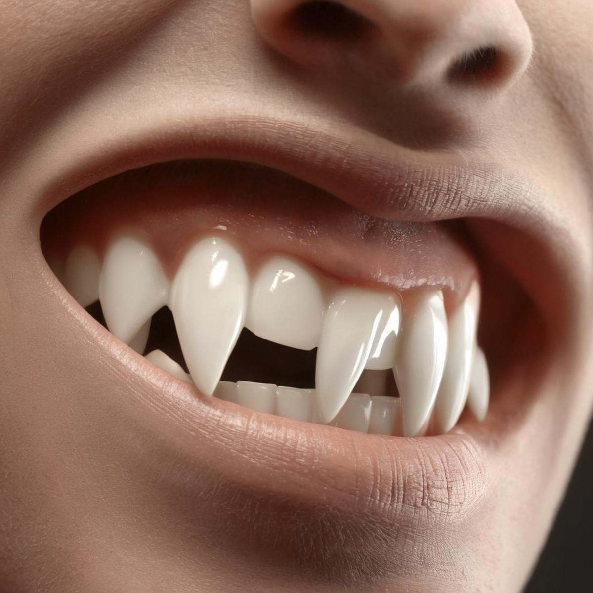 professional 3d model of Diffused Light fill light vampire fangs teeth,  octane render,  highly detailed on Tensor.Art