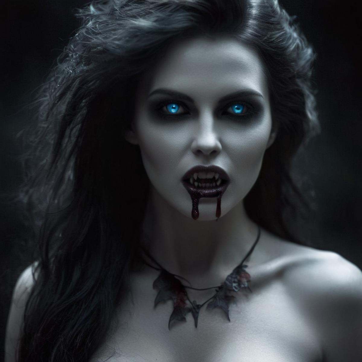 Dark Fantasy Art of Diffused Light fill lightMichaela Bercu an epic beauty goddess goldeyes vampire woman with vampire fan...