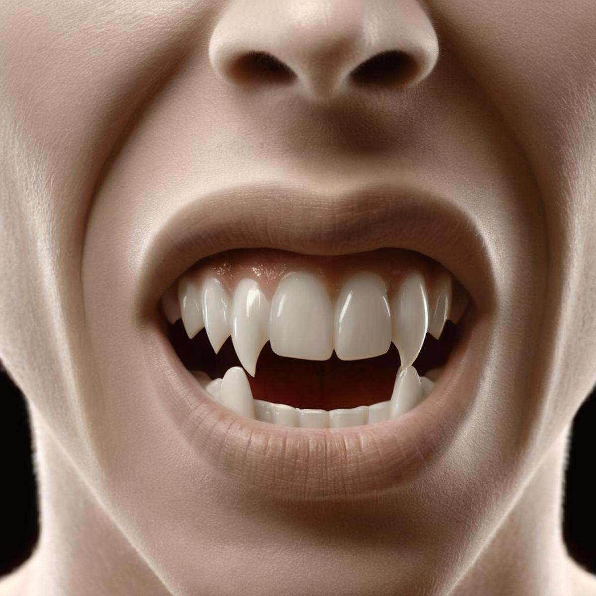 professional 3d model of Diffused Light fill light vampire fangs teeth,  octane render,  highly detailed on Tensor.Art