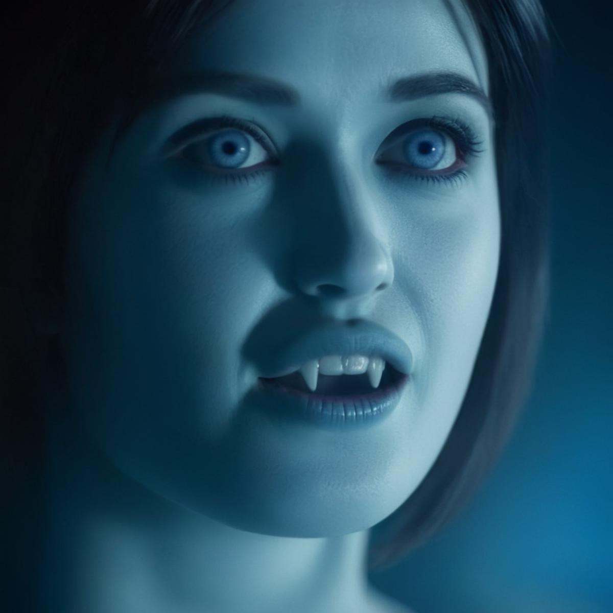 cinematic film still of cinematic film still of Cortana Halo a woman with perfect teeth and perfect blue eyes and awesome...