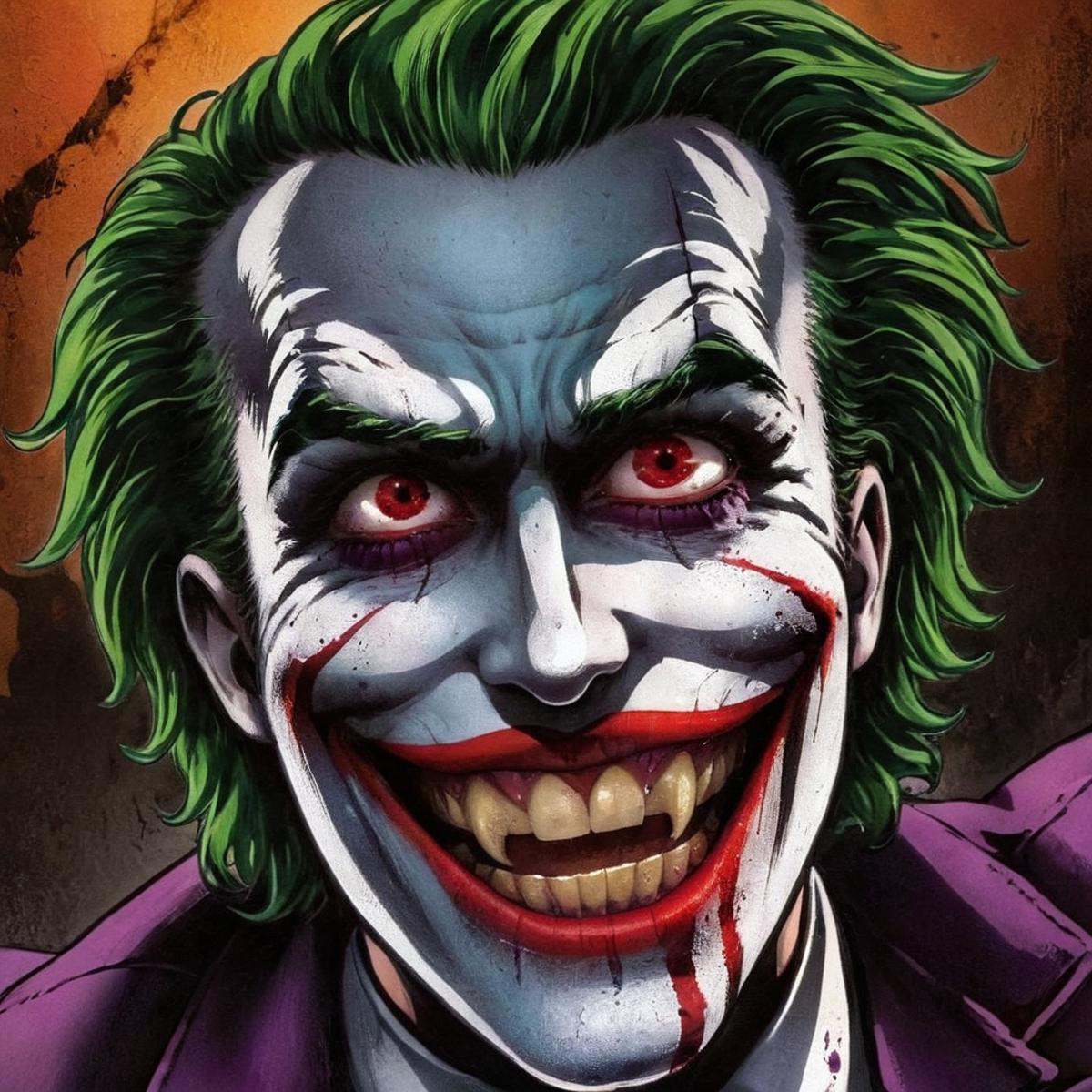 anime artwork of anime artwork of a close up of a cartoon joker with a creepy smile anime manga girl style,  anime style,...