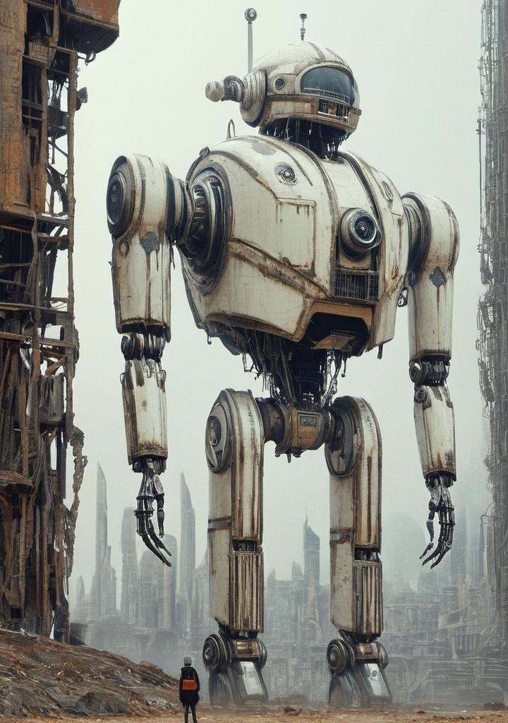science fiction ,  building,  robot on Tensor.Art