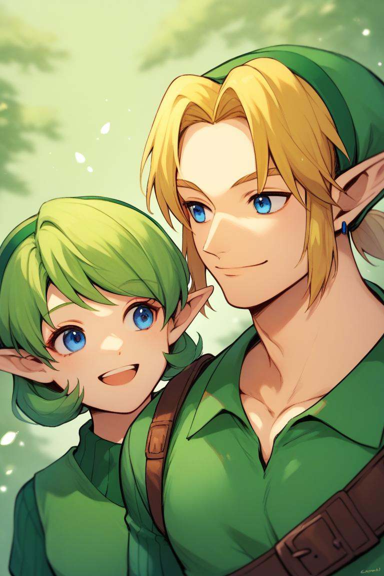 ootsariapdxl,  green hair,  short hair on Tensor.Art