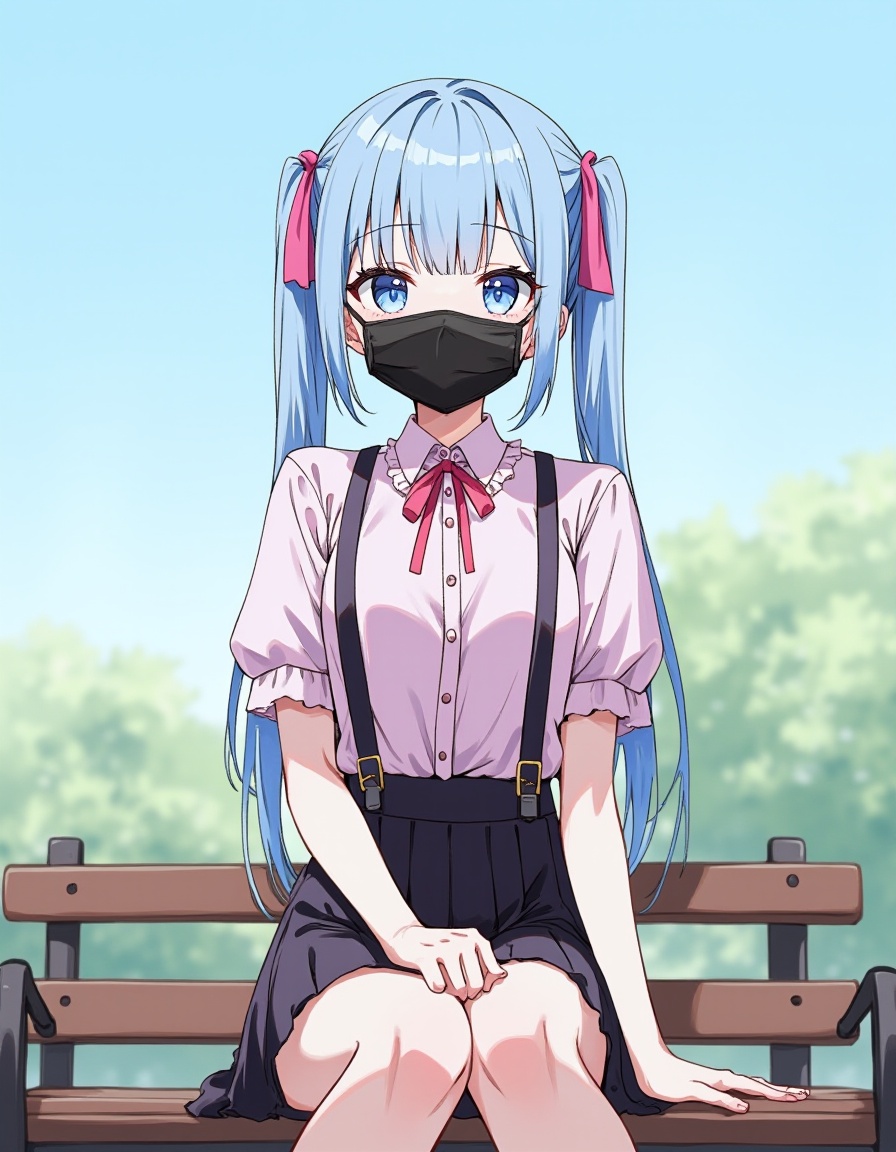 1girl,  long straight twintails,  hair ribbon by 樺野めみは on Tensor.Art