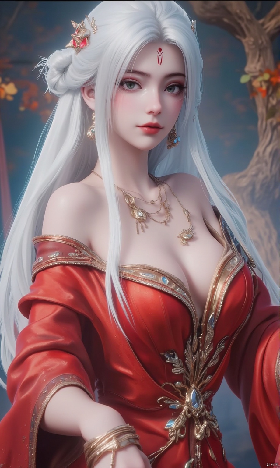 8K image. ((poakl)),  white hair,  Flux小白-起风 on Tensor.Art