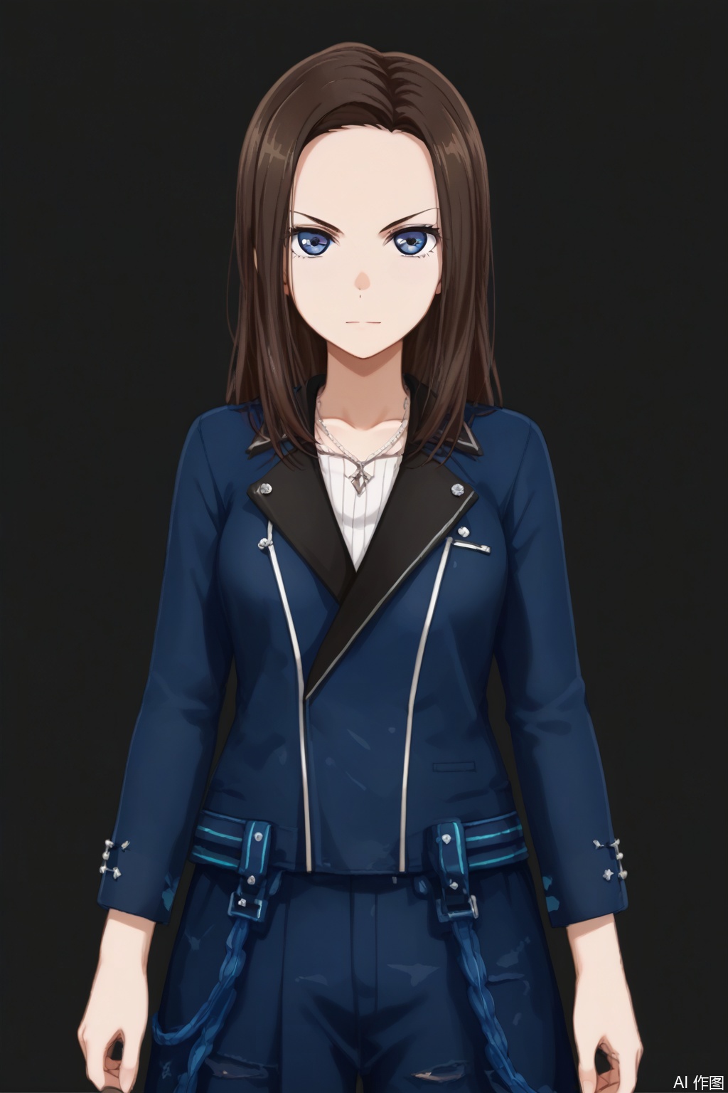 masterpiece, best quality,solo,((white background:1.2)),simple background,
looking at viewer,Wakana Rei, LAYER,1girl, solo, long hair,blue eyes,  brown hair, forehead
