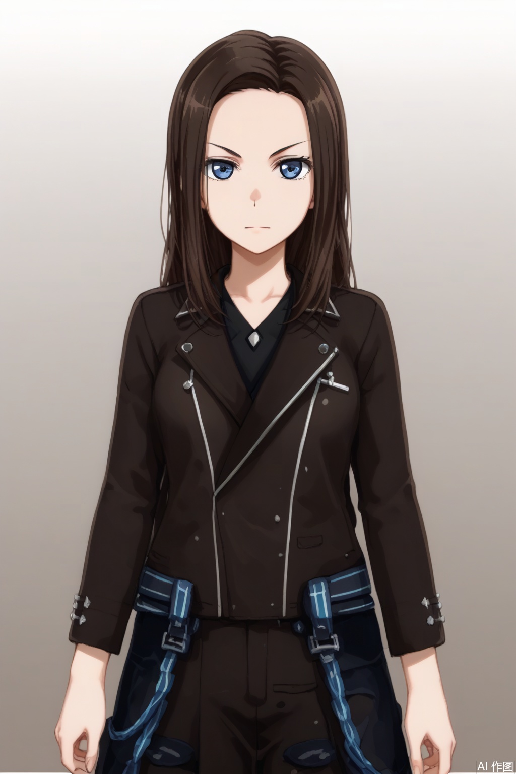 masterpiece, best quality,solo,((white background:1.2)),simple background,
looking at viewer,Wakana Rei, LAYER,1girl, solo, long hair,blue eyes,  brown hair, forehead