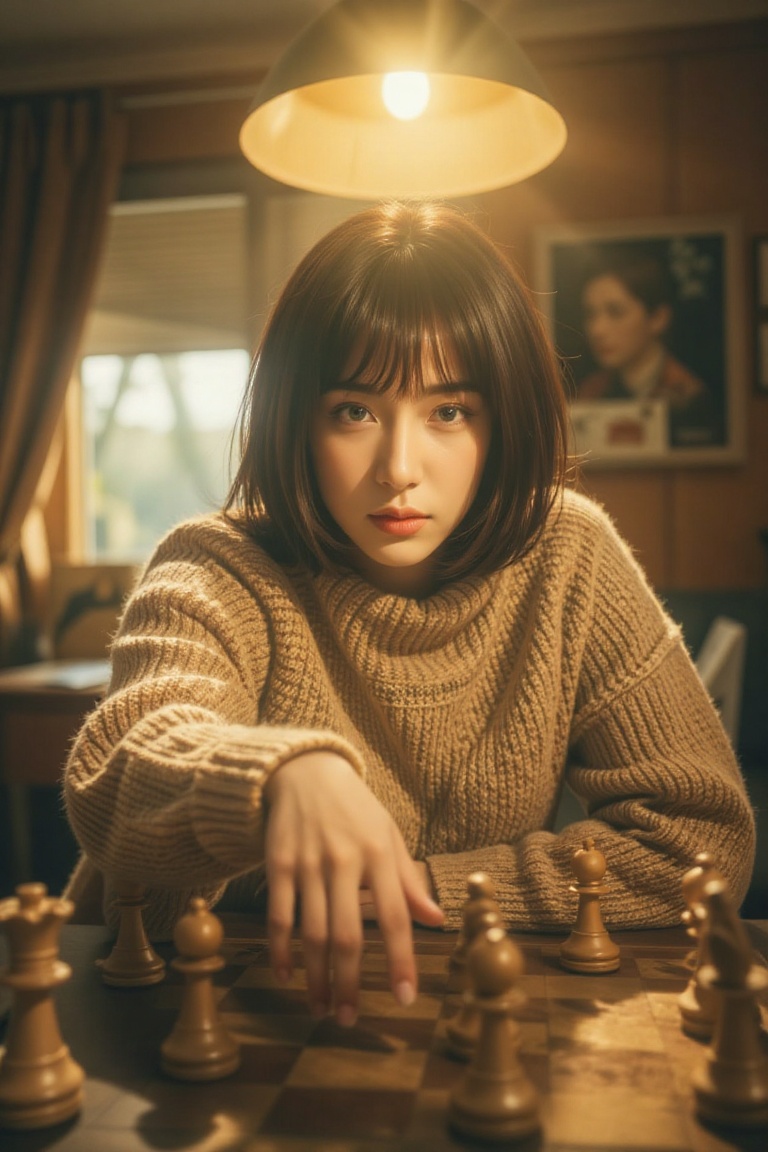 a realistic image of an extreme close-up,  macro-level portrait shot taken from a low,  table-height camera view angle on...