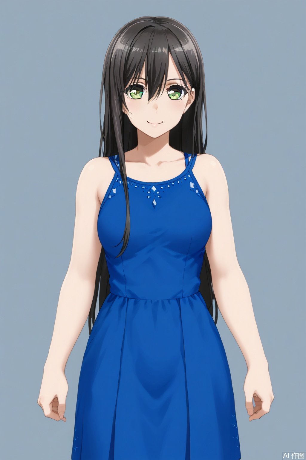 masterpiece, best quality,solo,((white background:1.2)),simple background,
looking at viewer,Hanazono Tae,long hair,smile, bangs,black hair,hair between eyes, green eyes