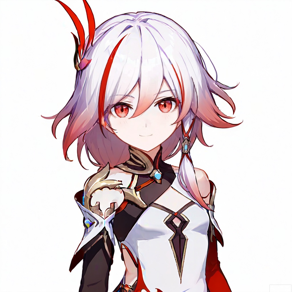 masterpiece, best quality,solo,(white background:1.2),simple background,
looking at viewer, fu hua, fu hua cgver, long hair, bangs,hair ornament, red eyes,hair between eyes, white hair,multicolored hair, streaked hair, smile,small breasts, red hair, pink hair,low-tied long hair