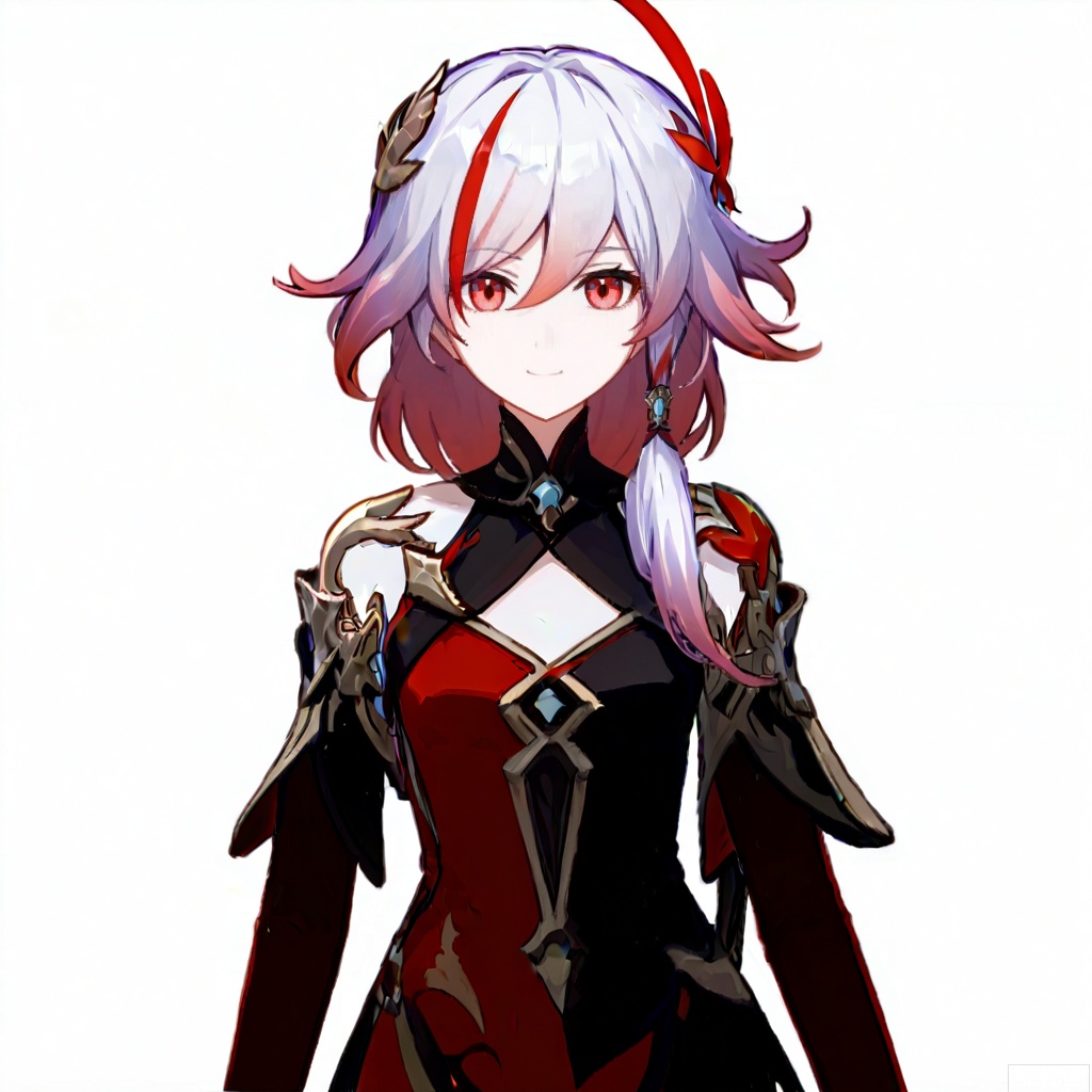 masterpiece, best quality,solo,(white background:1.2),simple background,
looking at viewer, fu hua, fu hua cgver, long hair, bangs,hair ornament, red eyes,hair between eyes, white hair,multicolored hair, streaked hair, smile,small breasts, red hair, pink hair,low-tied long hair