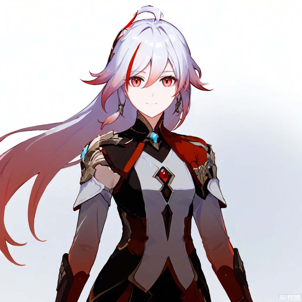 masterpiece, best quality,solo,(white background:1.2),simple background,
looking at viewer, fu hua, fu hua cgver, long hair, bangs,hair ornament, red eyes,hair between eyes, white hair,multicolored hair, streaked hair, smile,small breasts, red hair, pink hair,low-tied long hair