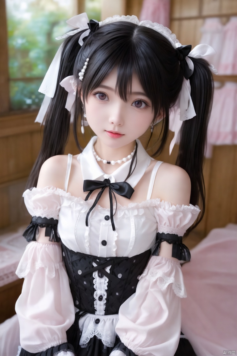 twintails, Japanese cute little loli,, small body (bodily fluids) orgasm (masturbated), bright eyes (wearing gothic_lolita,,),, huge breasts